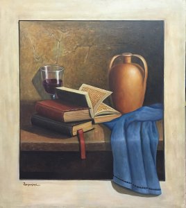 Still Life with Books and Urn