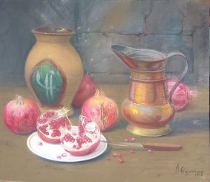 Botis Thalassinos: Still Life with Pomegranates and Jar
