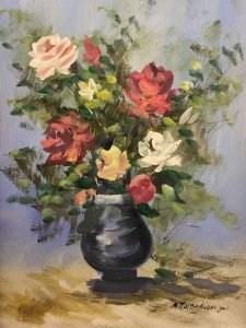 Nikos Papadopoulos: Roses in a Vase