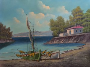 Giorgos Depastas: Fishing Boats at the Bay